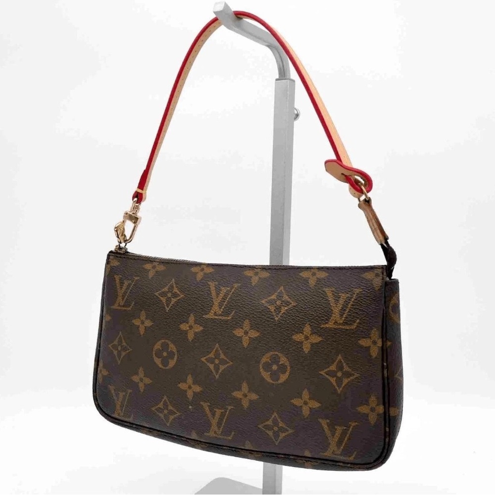 Louis Vuitton Monogram Shoulder Bag with Tan Strap